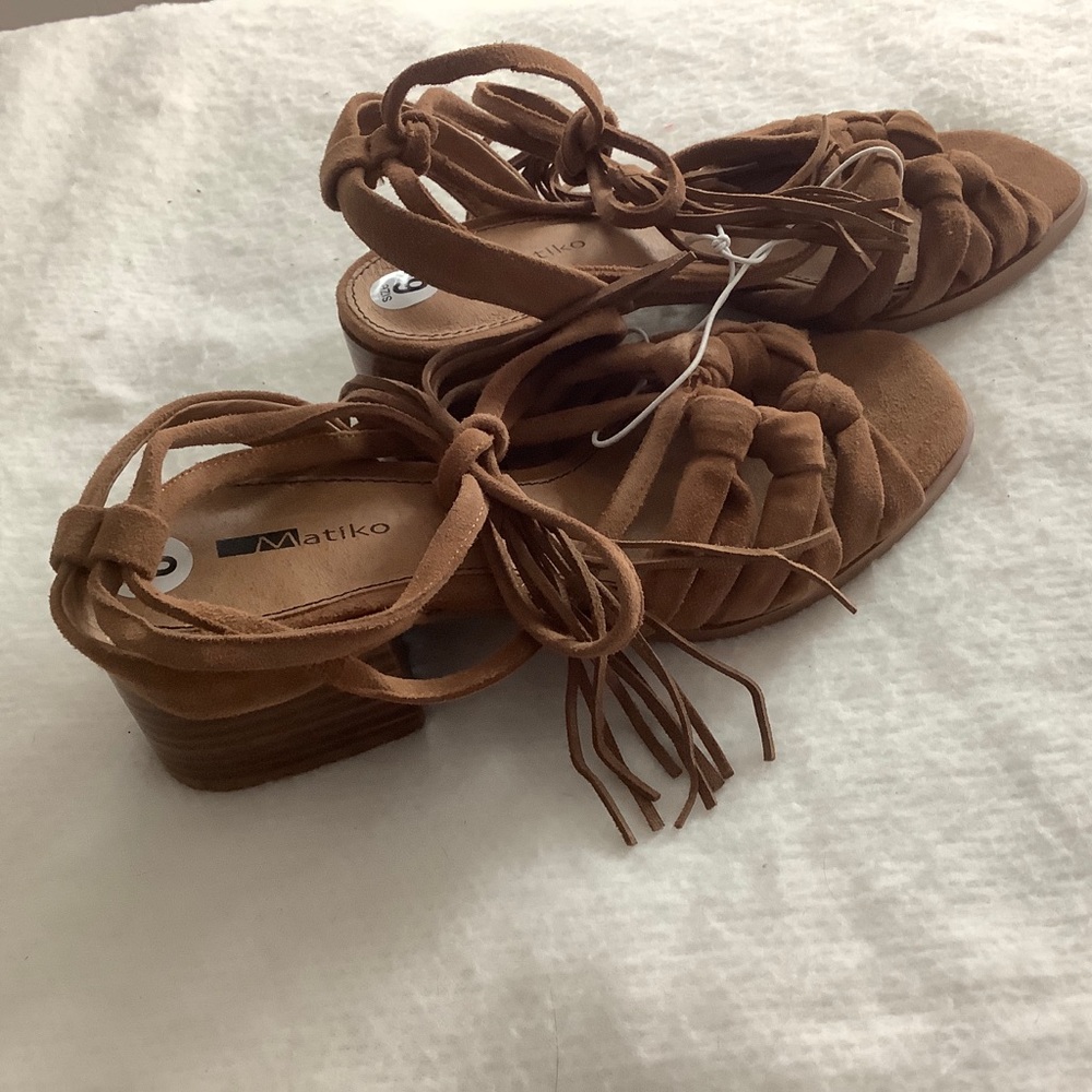 Matiko Tan Suede Sandel size US 6.